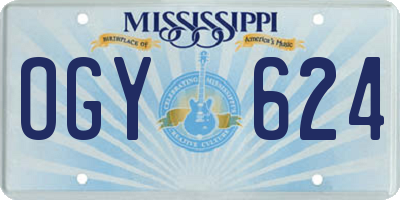 MS license plate OGY624