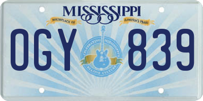 MS license plate OGY839