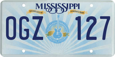MS license plate OGZ127