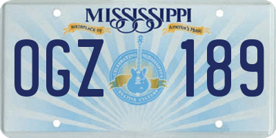 MS license plate OGZ189