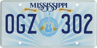MS license plate OGZ302
