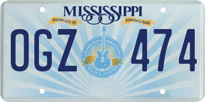 MS license plate OGZ474