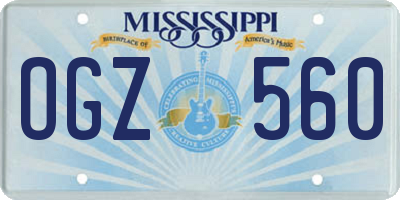 MS license plate OGZ560