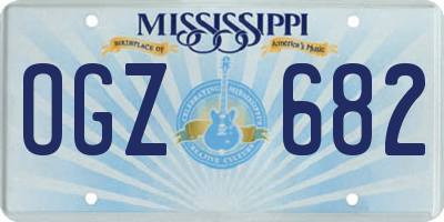 MS license plate OGZ682