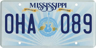 MS license plate OHA089