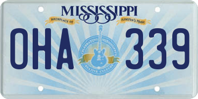 MS license plate OHA339
