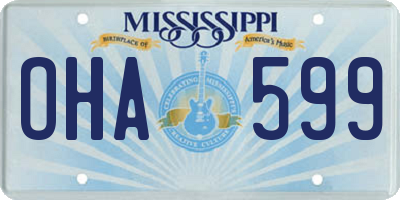 MS license plate OHA599