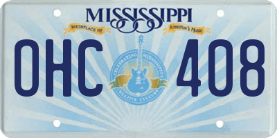 MS license plate OHC408