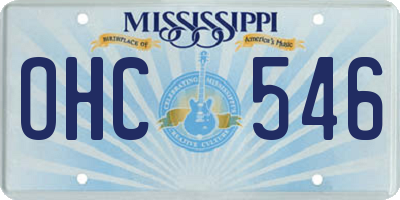 MS license plate OHC546