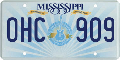 MS license plate OHC909