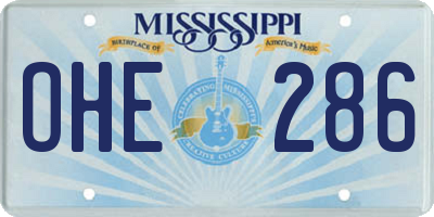 MS license plate OHE286