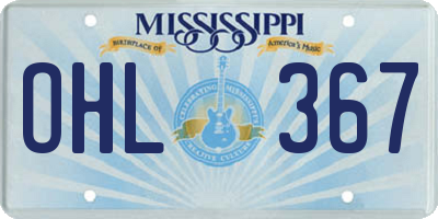 MS license plate OHL367