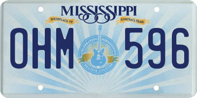 MS license plate OHM596