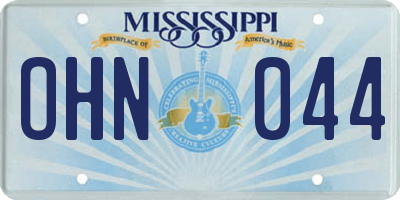 MS license plate OHN044