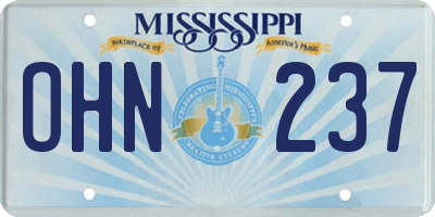 MS license plate OHN237