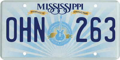 MS license plate OHN263