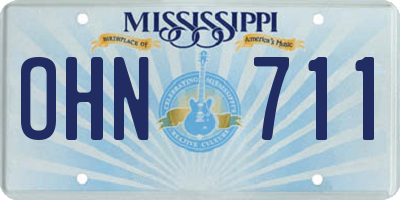 MS license plate OHN711