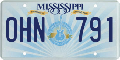 MS license plate OHN791