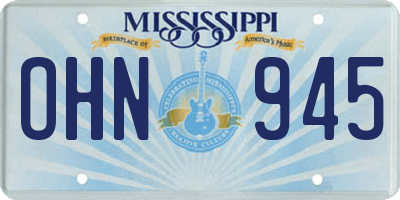 MS license plate OHN945