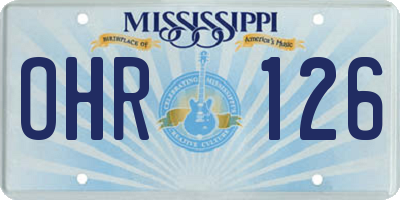 MS license plate OHR126