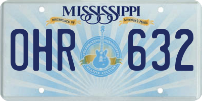MS license plate OHR632