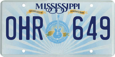 MS license plate OHR649