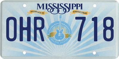 MS license plate OHR718