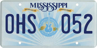 MS license plate OHS052