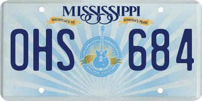 MS license plate OHS684