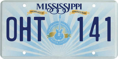 MS license plate OHT141