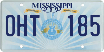 MS license plate OHT185