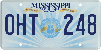 MS license plate OHT248
