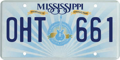 MS license plate OHT661