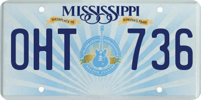 MS license plate OHT736