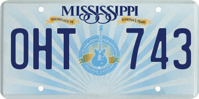 MS license plate OHT743