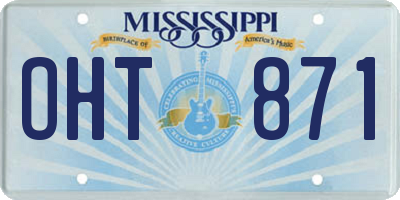 MS license plate OHT871