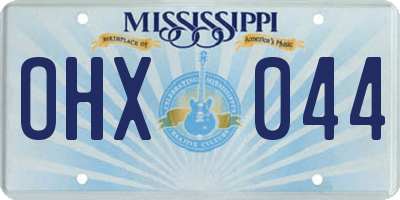 MS license plate OHX044