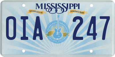 MS license plate OIA247
