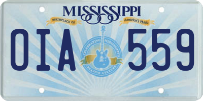 MS license plate OIA559