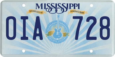MS license plate OIA728