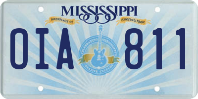 MS license plate OIA811