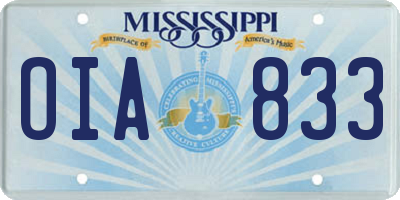 MS license plate OIA833