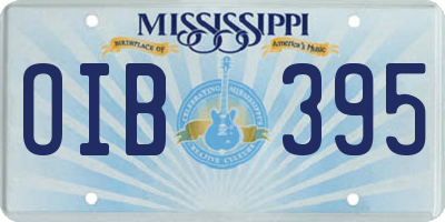 MS license plate OIB395