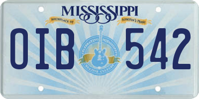 MS license plate OIB542
