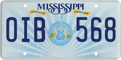 MS license plate OIB568