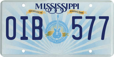 MS license plate OIB577