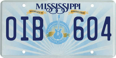 MS license plate OIB604