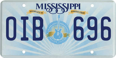 MS license plate OIB696