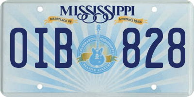 MS license plate OIB828