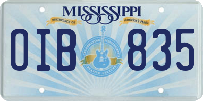 MS license plate OIB835